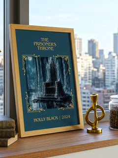 The Prisoner's Throne Classic Book Art Print by Holly Black – framed print on a city-view windowsill