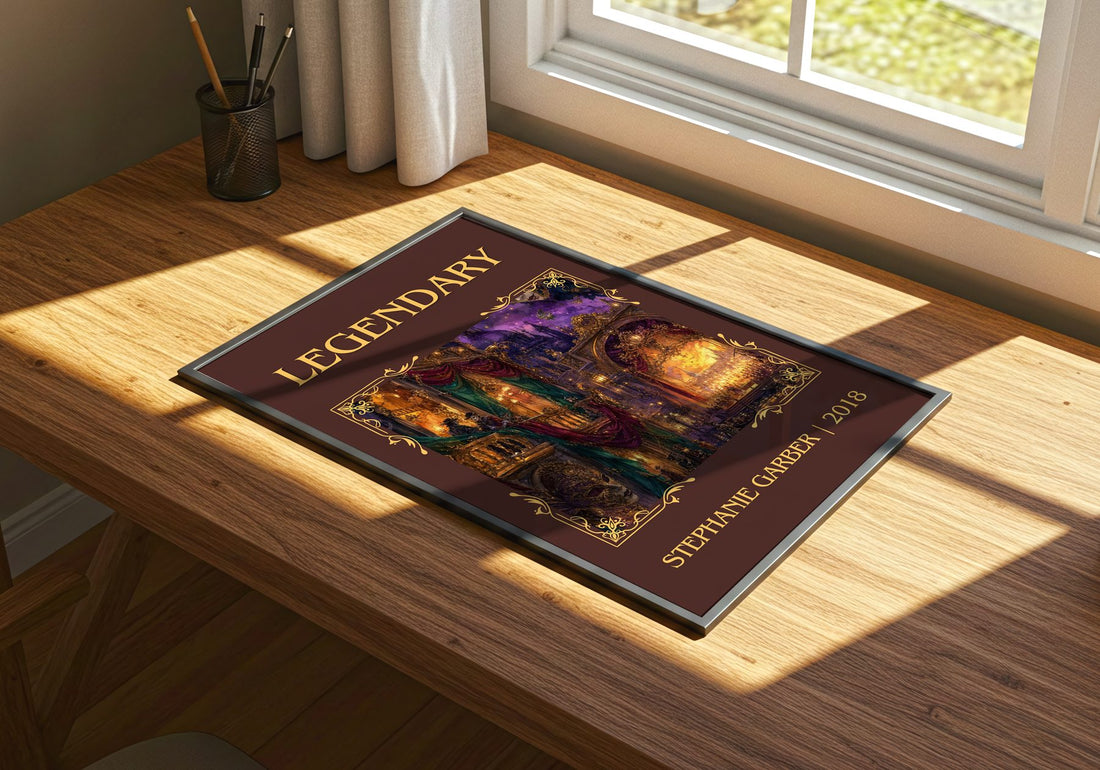 Legendary Classic Book Art Print by Stephanie Garber – print on a sunlit desk