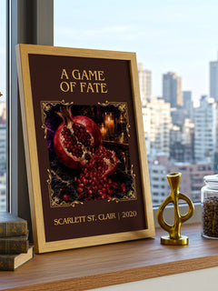 A Game of Fate Classic Book Art Print by Scarlett St. Clair – framed print on a city-view windowsill