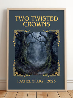 Two Twisted Crowns Classic Book Art Print by Rachel Gillig – framed print leaning on a wooden floor