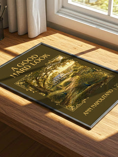 A Good Hard Look Classic Book Art Print by Ann Napolitano – print on a sunlit desk