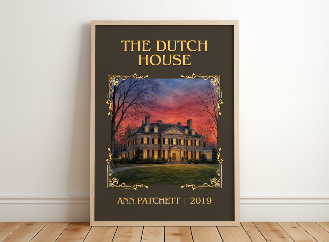 The Dutch House Classic Book Art Print by Ann Patchett – framed print leaning on a wooden floor