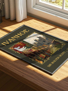 Ivanhoe Classic Book Art Print by Sir Walter Scott – print on a sunlit desk