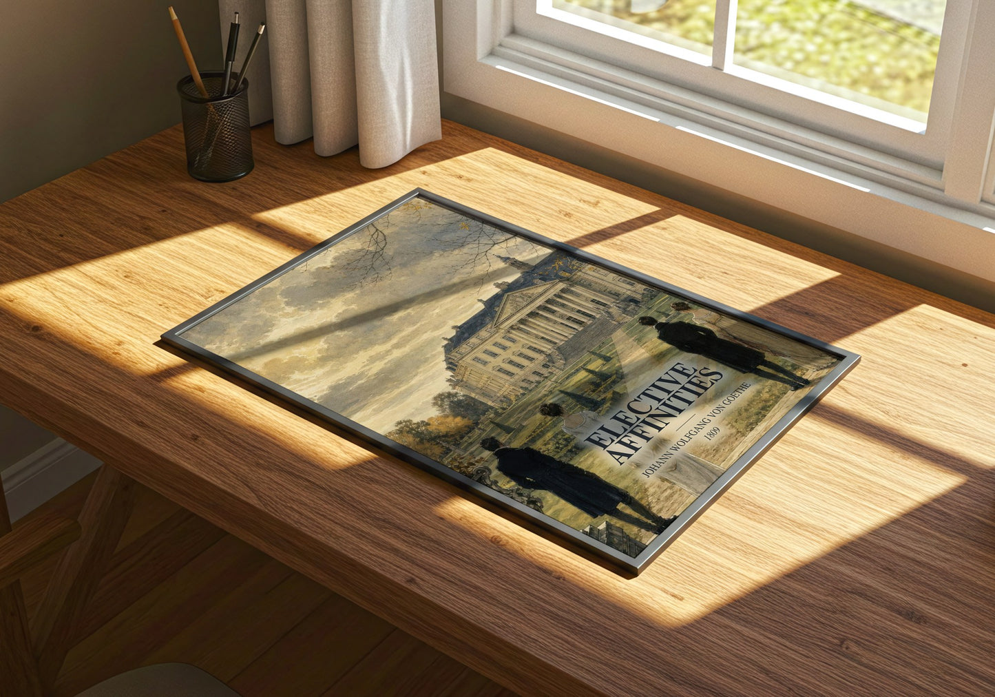 Elective Affinities watercolour book poster framed on wall – classic literature wall art