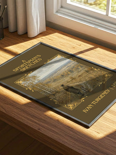A Sportsman's Sketches Classic Book Art Print by Ivan Turgenev – print on a sunlit desk