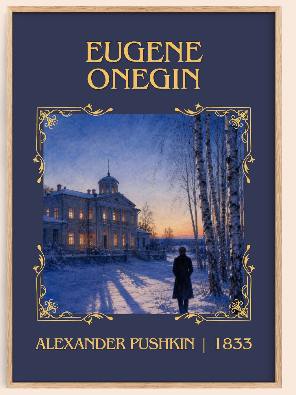 Eugene Onegin Classic Book Art Print by Alexander Pushkin – book poster