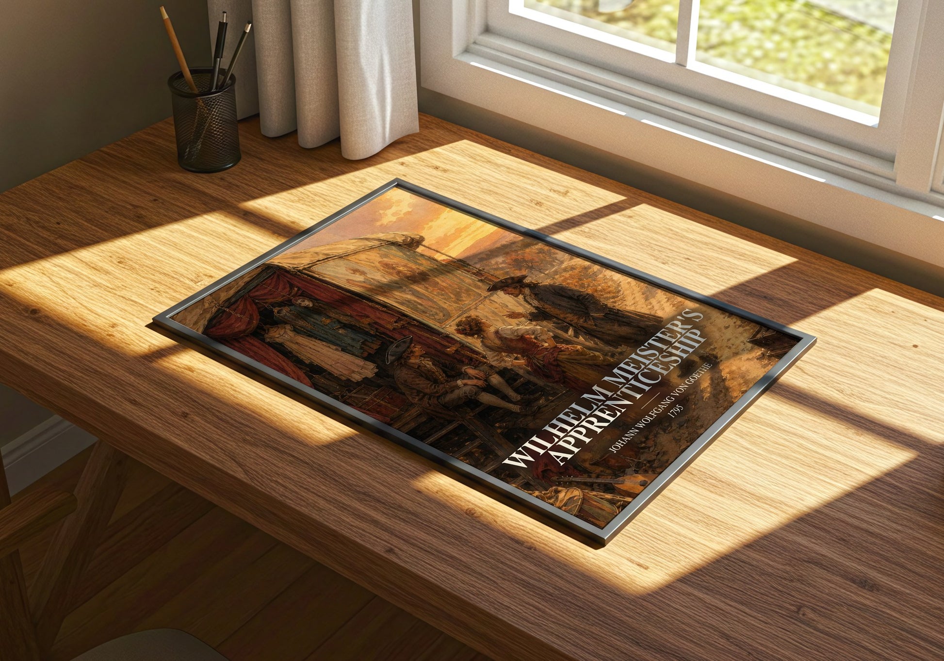 Wilhelm Meister'S Apprenticeship watercolour book poster framed on wall – classic literature wall art