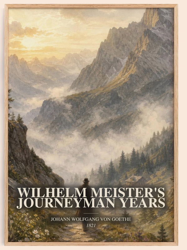Wilhelm Meister'S Journeyman Years watercolour book poster by Johann Wolfgang Von Goethe – framed literary art print