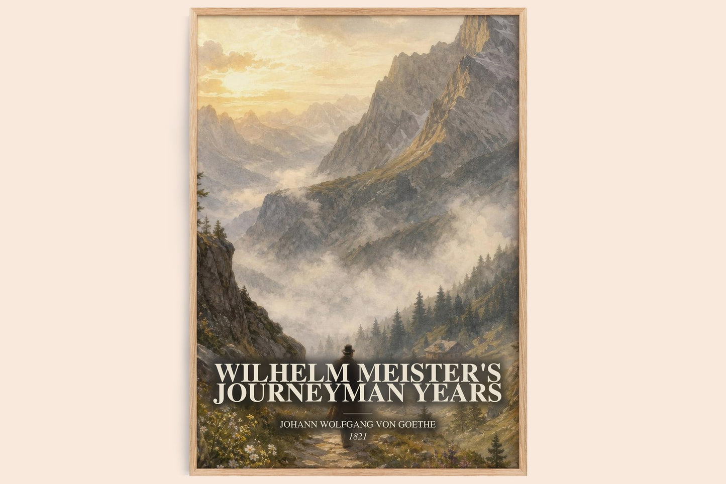 Wilhelm Meister'S Journeyman Years watercolour book poster by Johann Wolfgang Von Goethe – framed literary art print