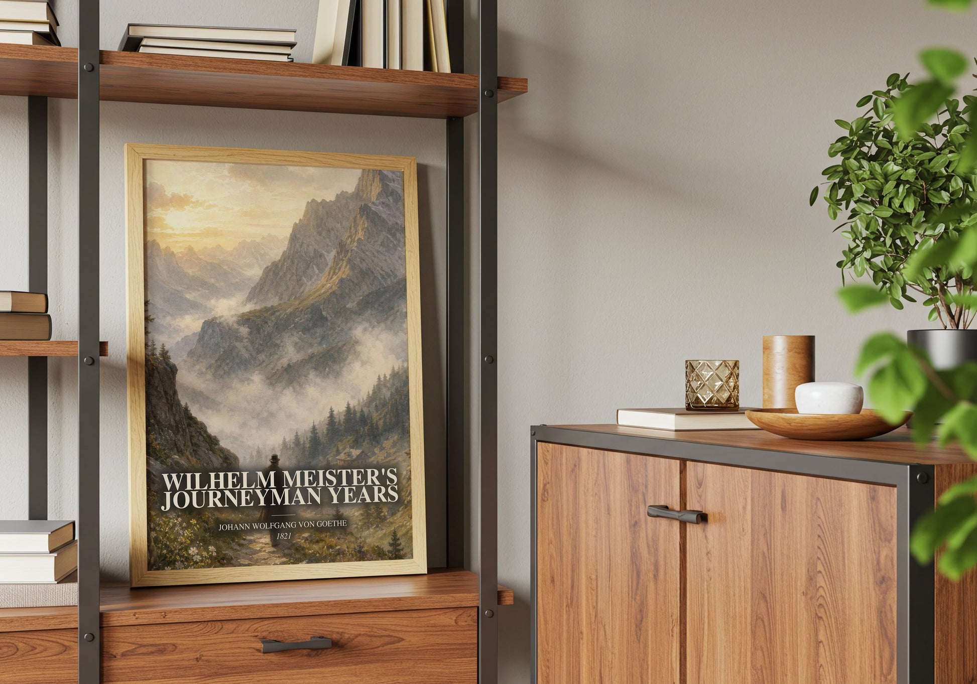 Wilhelm Meister'S Journeyman Years book watercolour illustration paper finish options – matte satin gloss