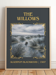 The Willows Classic Book Art Print by Algernon Blackwood – framed print leaning on a wooden floor