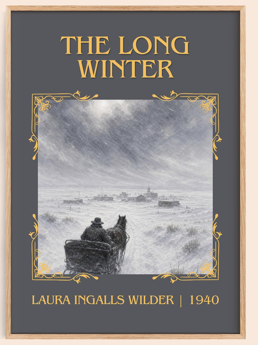 The Long Winter Classic Book Art Print by Laura Ingalls Wilder – book poster