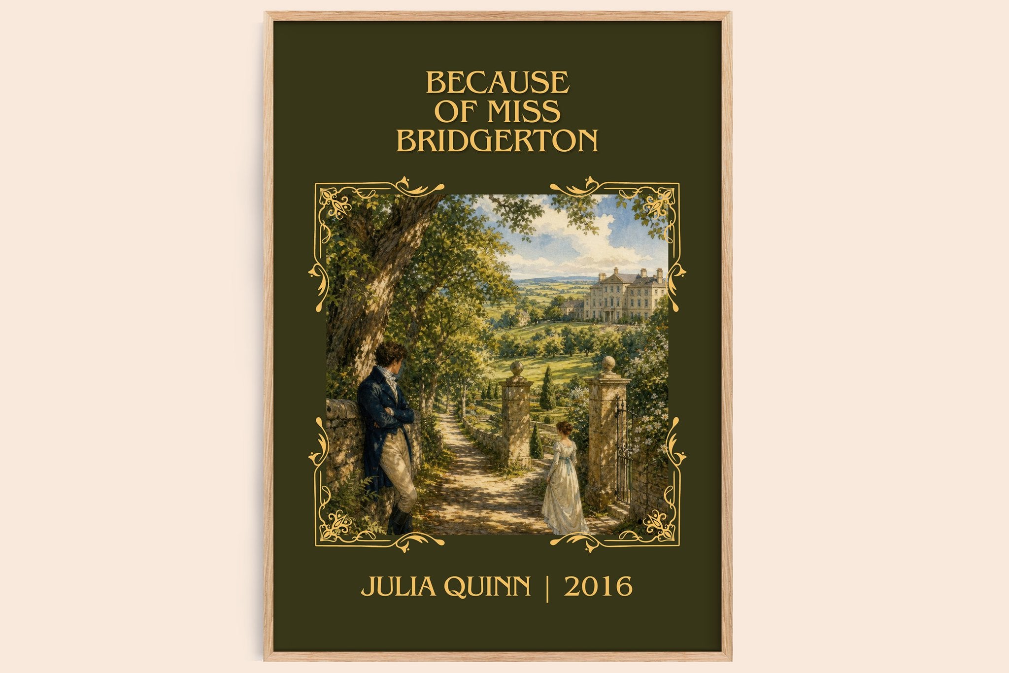 Because of Miss Bridgerton Classic Book Art Print by Julia Quinn