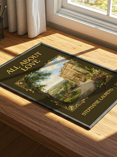 All About Love Classic Book Art Print by Stephanie Laurens – print on a sunlit desk