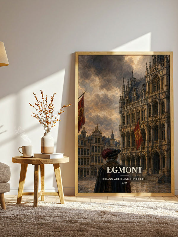 Egmont watercolour print in frame leaning in hallway – classic literature wall art