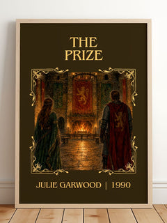 The Prize Classic Book Art Print by Julie Garwood – framed print leaning on a wooden floor