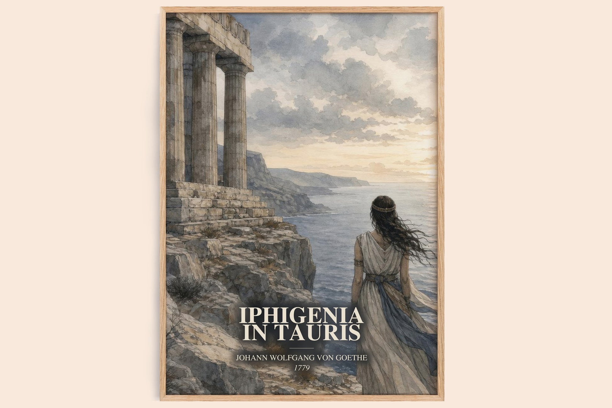 Iphigenia In Tauris watercolour book poster by Johann Wolfgang Von Goethe – framed literary art print