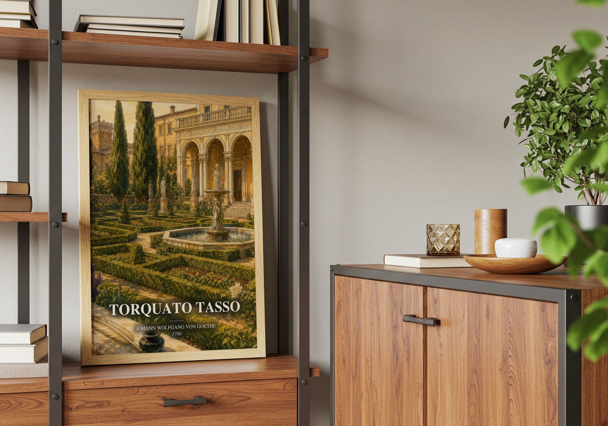 Torquato Tasso book watercolour illustration paper finish options – matte satin gloss