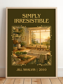 Simply Irresistible Classic Book Art Print by Jill Shalvis – framed print leaning on a wooden floor