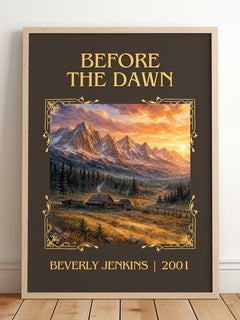 Before the Dawn Classic Book Art Print by Beverly Jenkins – framed print leaning on a wooden floor