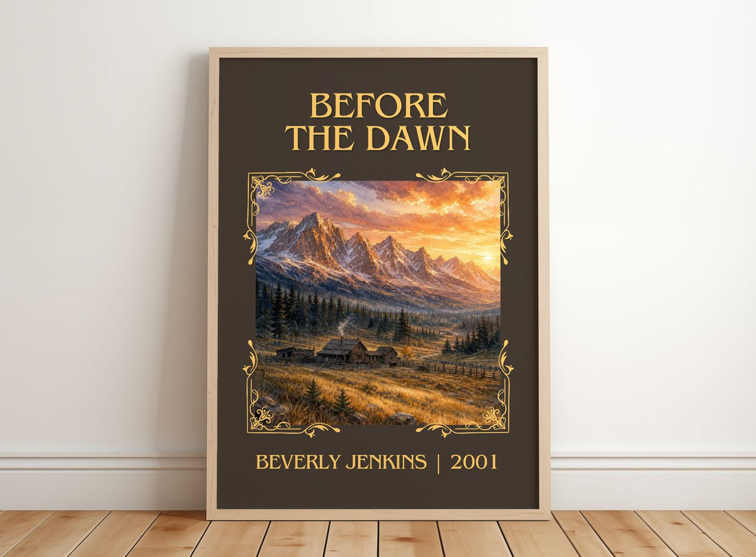 Before the Dawn Classic Book Art Print by Beverly Jenkins – framed print leaning on a wooden floor