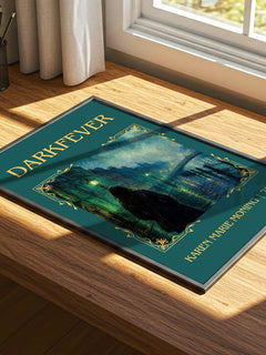 Darkfever Classic Book Art Print by Karen Marie Moning – print on a sunlit desk