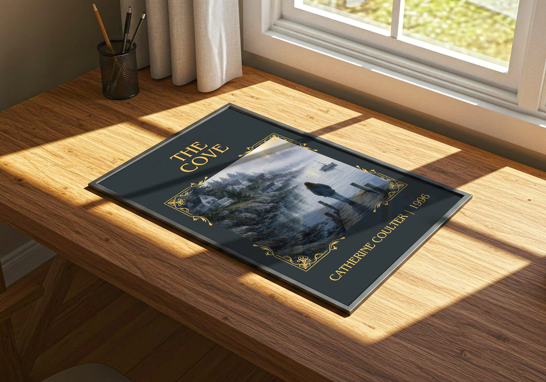 The Cove Classic Book Art Print by Catherine Coulter – print on a sunlit desk