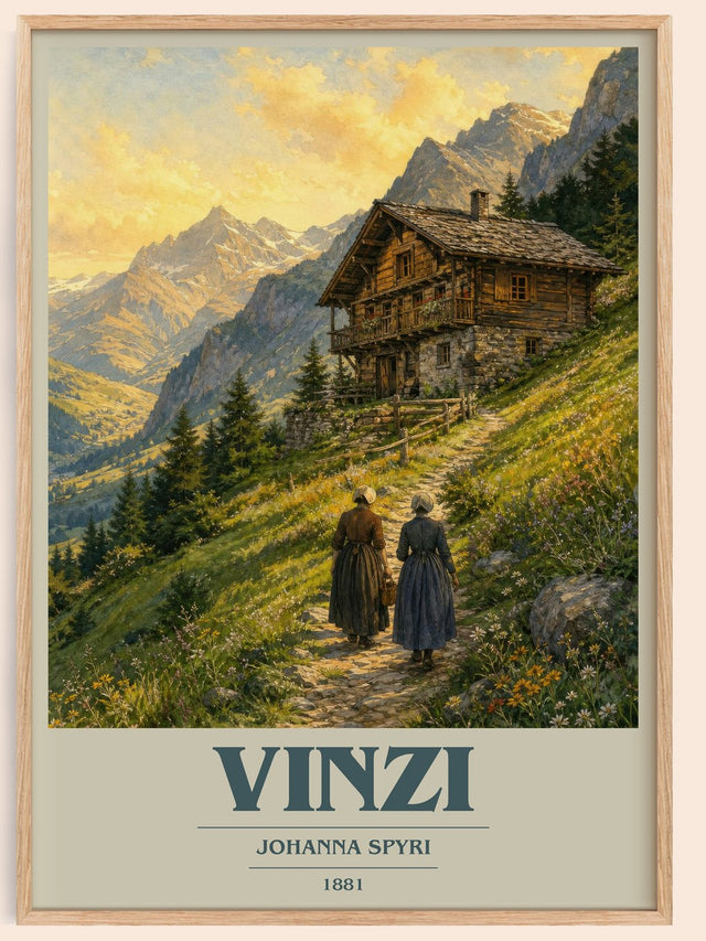 Vinzi Book Cover Poster by Johanna Spyri