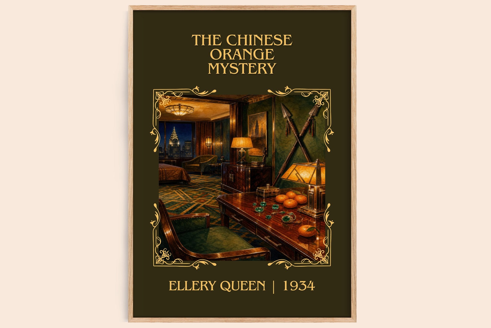 The Chinese Orange Mystery Classic Book Art Print by Ellery Queen