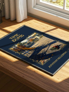 Time Bomb Classic Book Art Print by Jonathan Kellerman – print on a sunlit desk