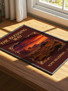 The Blessing Way Classic Book Art Print by Tony Hillerman – print on a sunlit desk