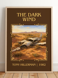 The Dark Wind Classic Book Art Print by Tony Hillerman – framed print leaning on a wooden floor