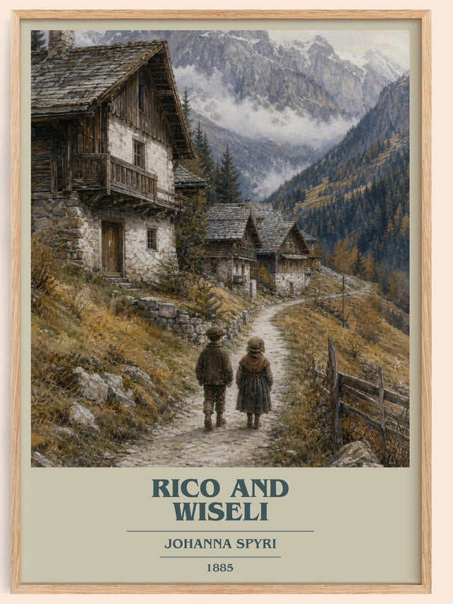 Rico And Wiseli Book Cover Poster by Johanna Spyri