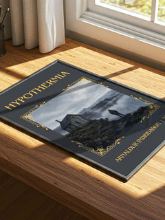 Hypothermia Classic Book Art Print by Arnaldur Indriðason – print on a sunlit desk