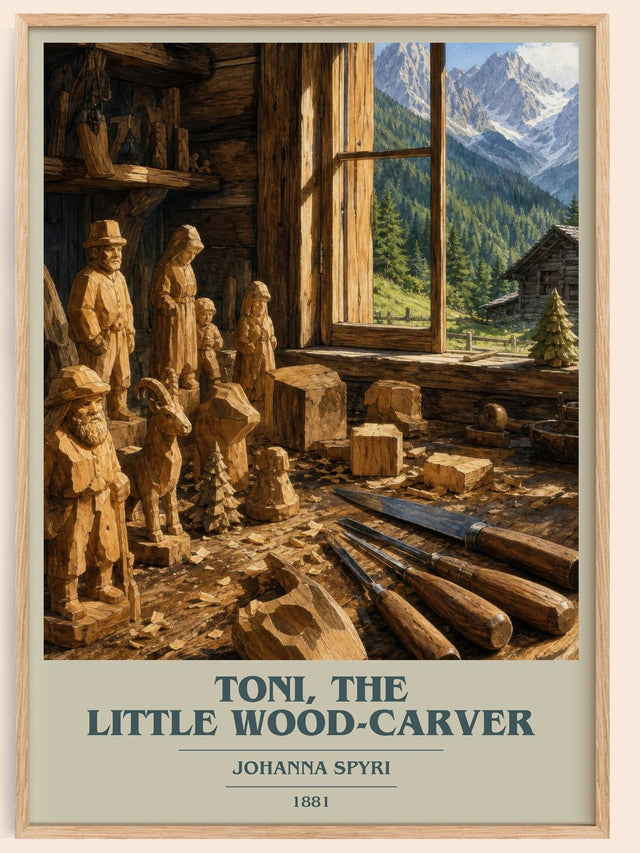 Toni, The Little Wood-Carver Book Cover Poster by Johanna Spyri
