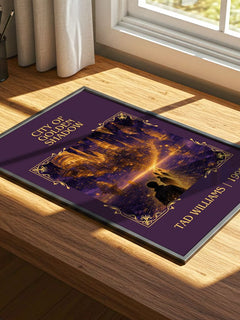 City of Golden Shadow Classic Book Art Print by Tad Williams – print on a sunlit desk