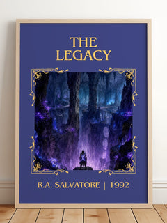 The Legacy Classic Book Art Print by R.A. Salvatore – framed print leaning on a wooden floor