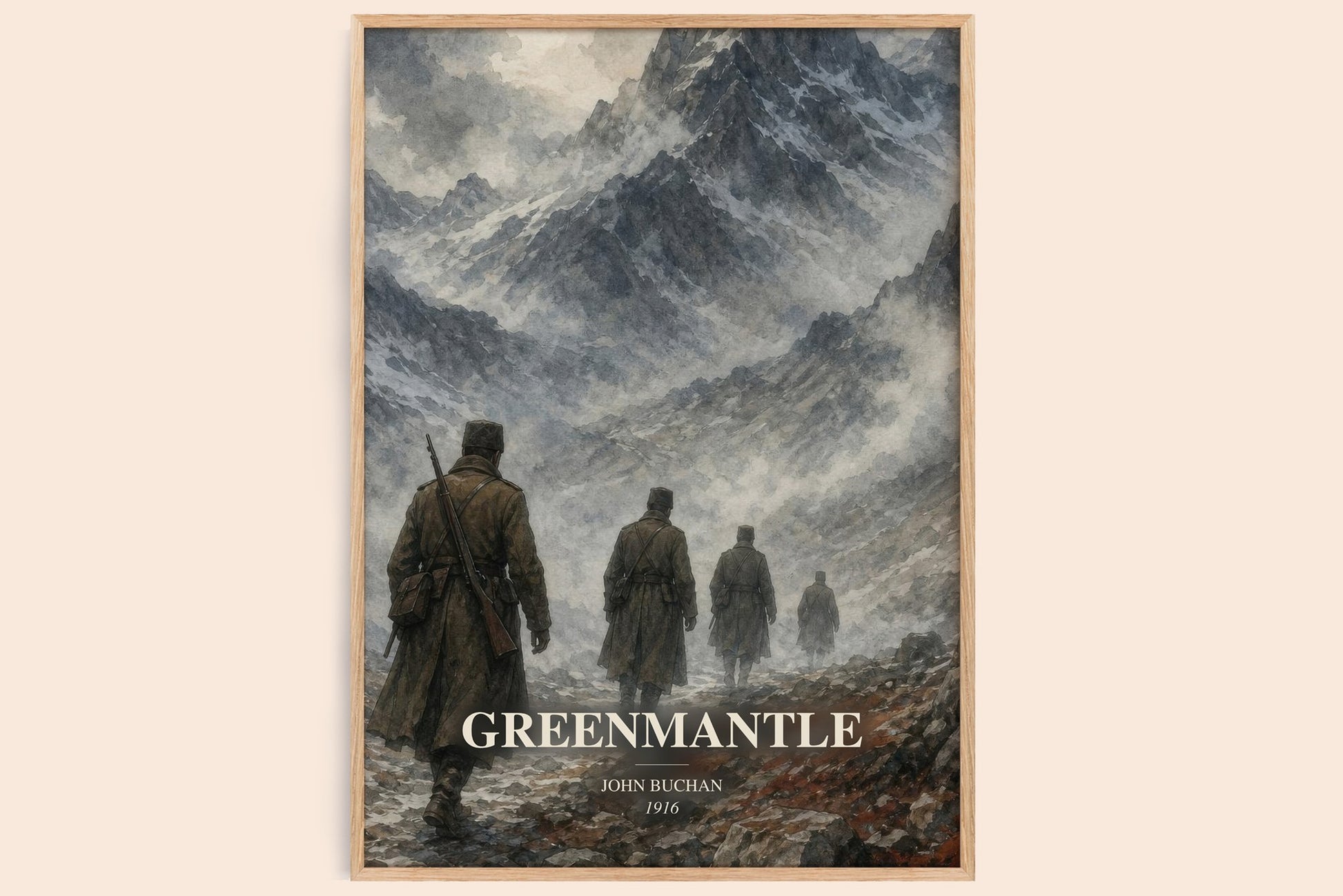 Greenmantle watercolour book poster by John Buchan – framed literary art print