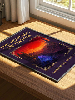 The Heritage of Hastur Classic Book Art Print by Marion Zimmer Bradley – print on a sunlit desk