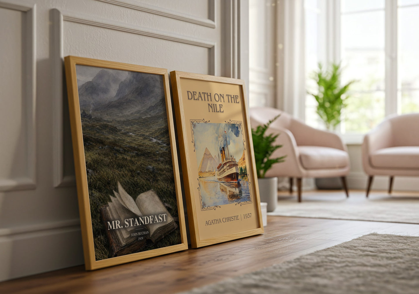 Mr. Standfast watercolour print framed by window – literary home decor