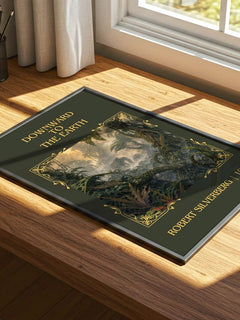 Downward to the Earth Classic Book Art Print by Robert Silverberg – print on a sunlit desk