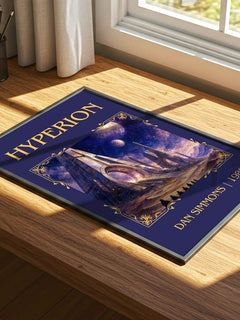 Hyperion Classic Book Art Print by Dan Simmons – print on a sunlit desk