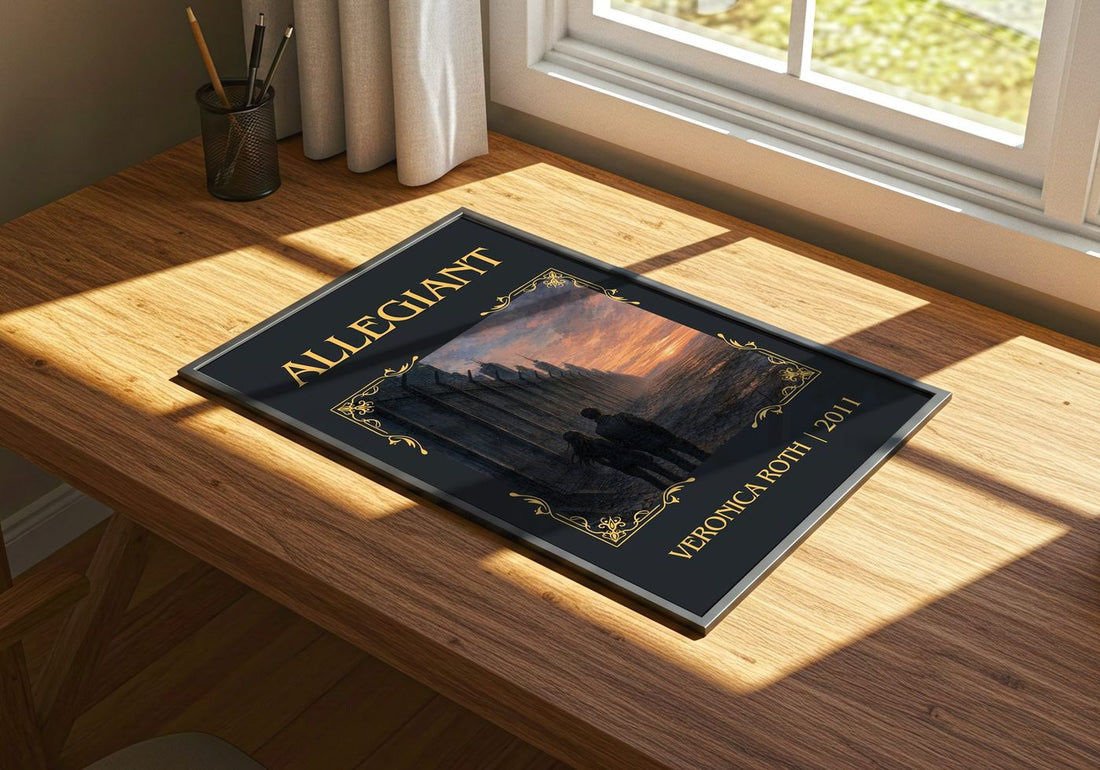 Allegiant Classic Book Art Print by Veronica Roth – print on a sunlit desk