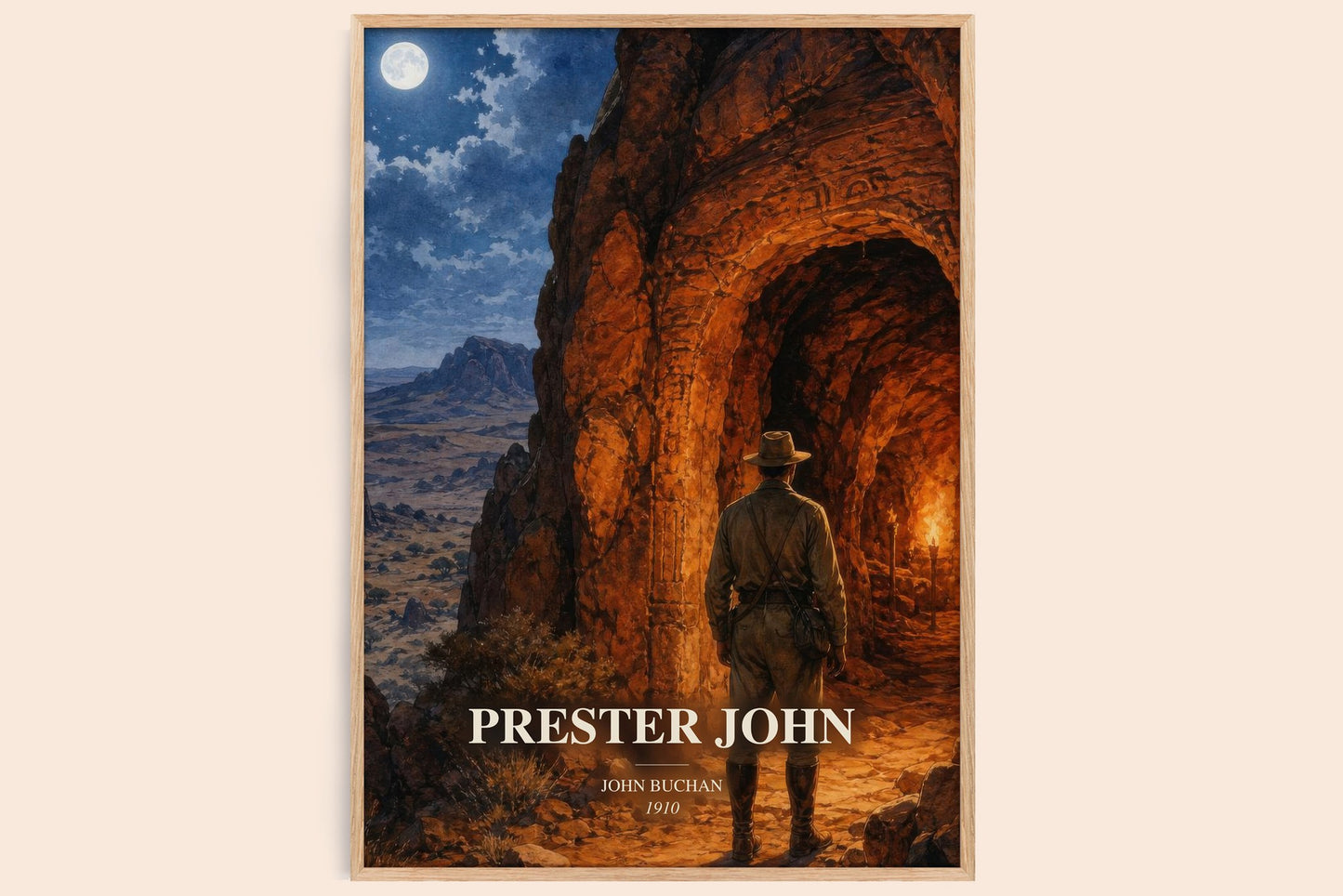 Prester John watercolour book poster by John Buchan – framed literary art print