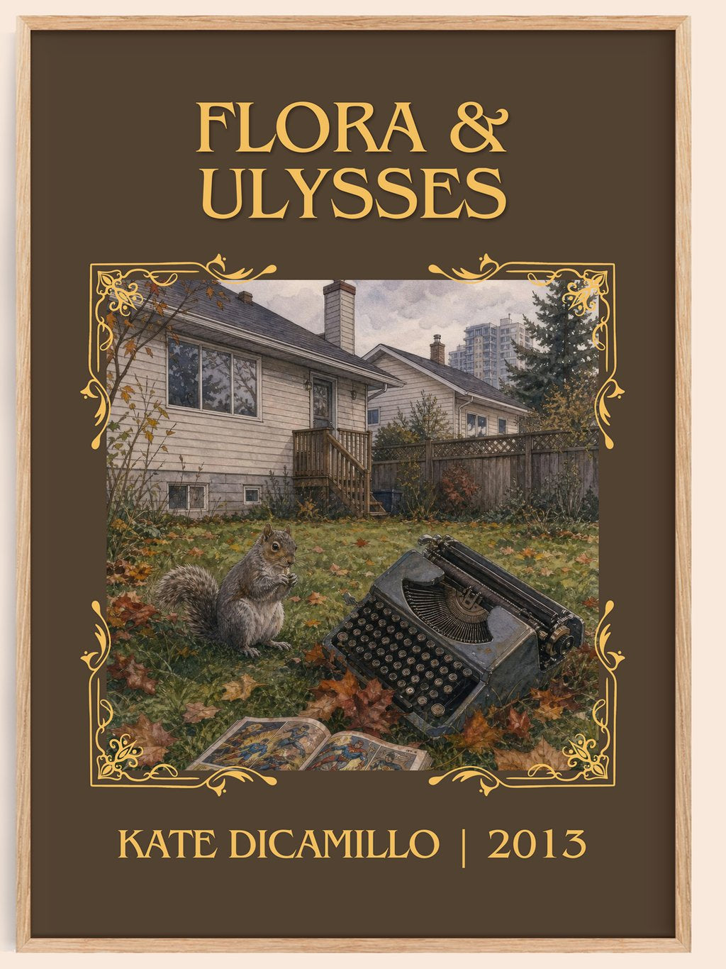 Flora & Ulysses Classic Book Art Print by Kate DiCamillo – book poster