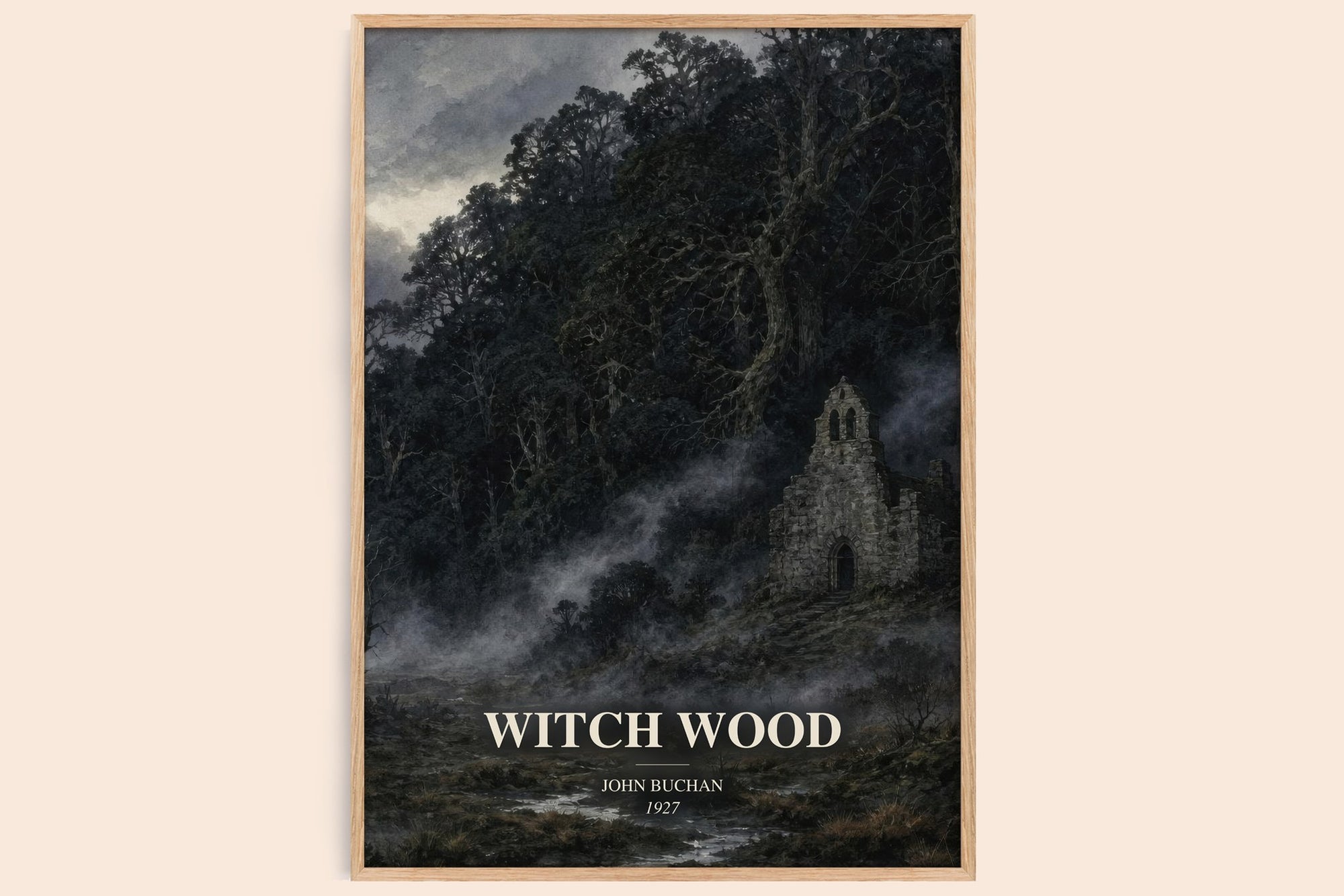 Witch Wood watercolour book poster by John Buchan – framed literary art print