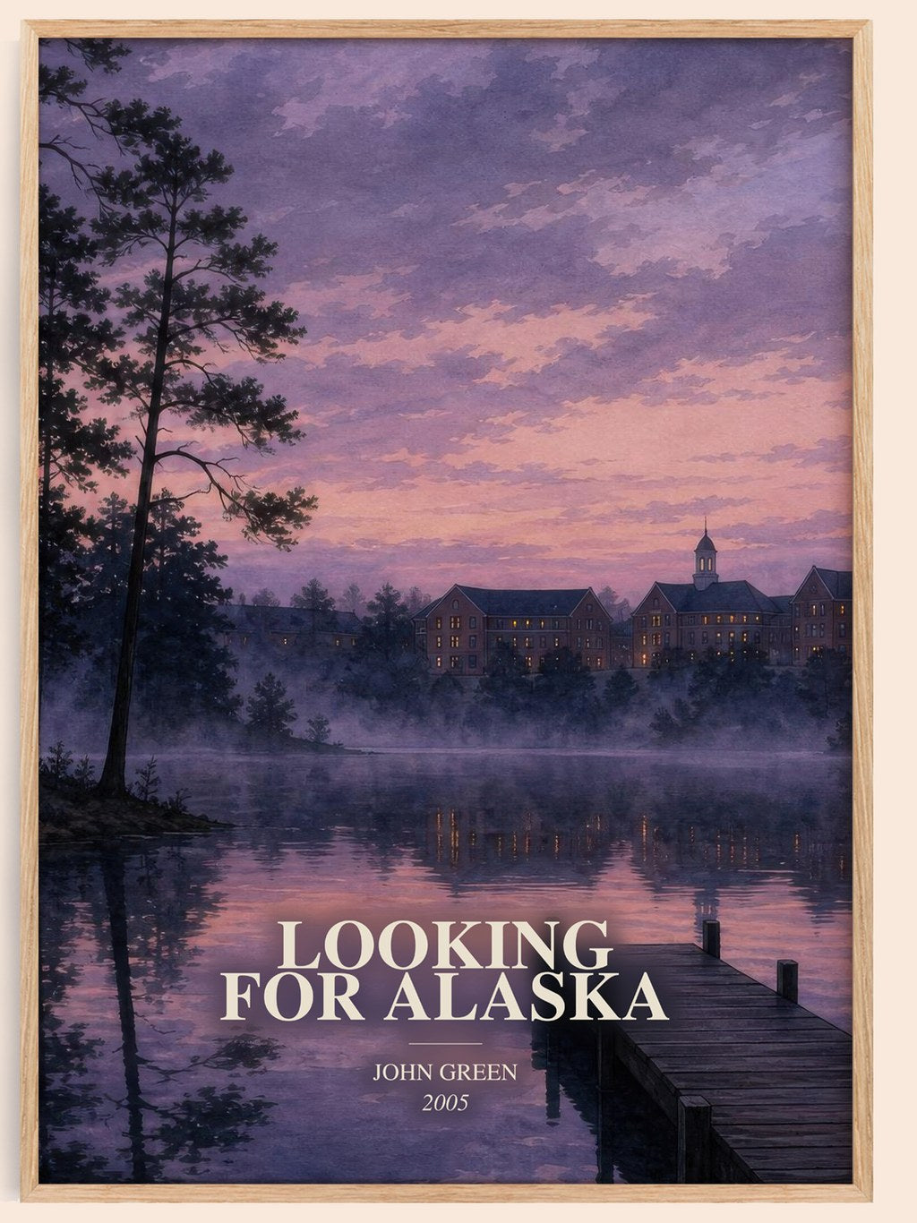 Looking For Alaska watercolour book poster by John Green – framed literary art print