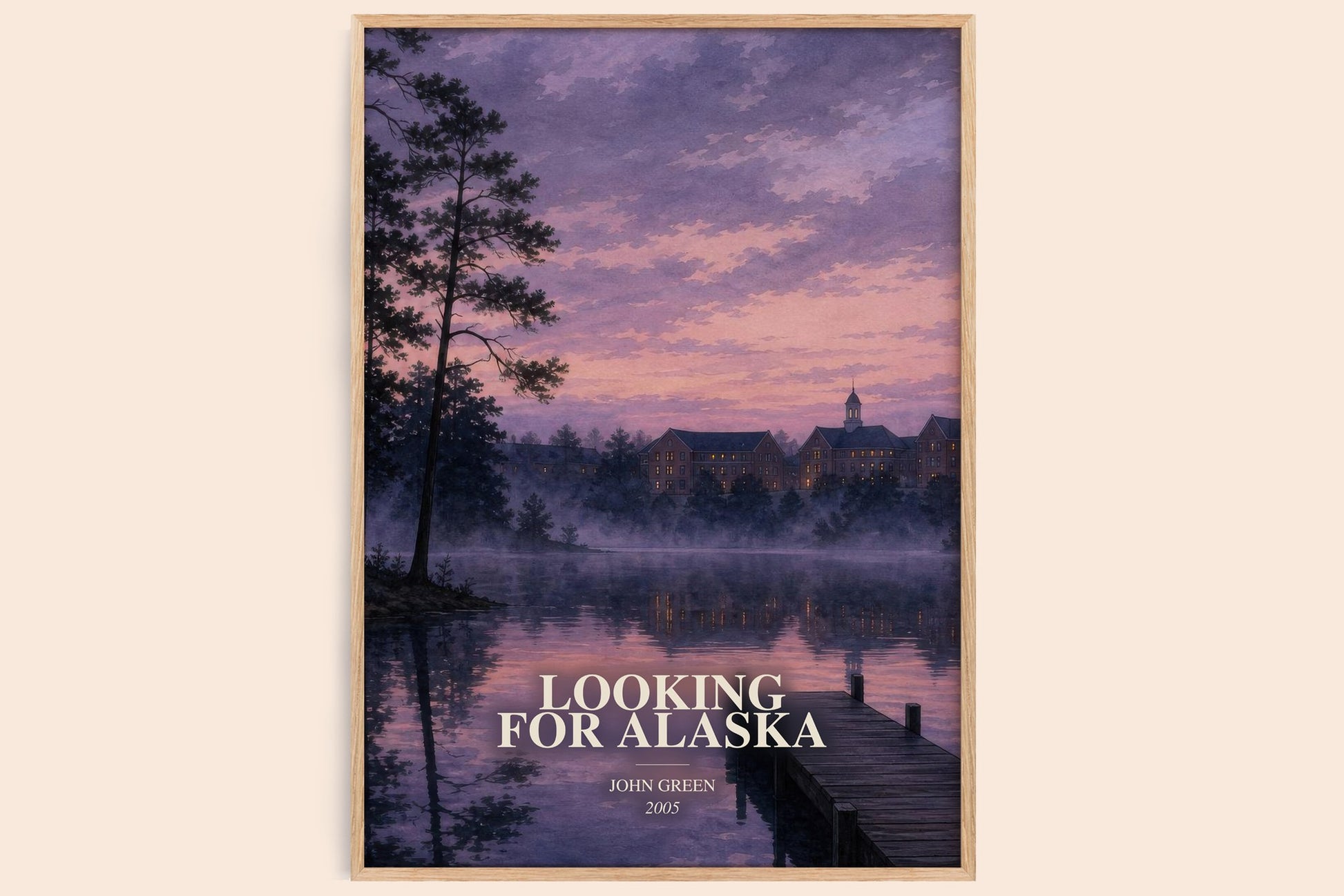 Looking For Alaska watercolour book poster by John Green – framed literary art print