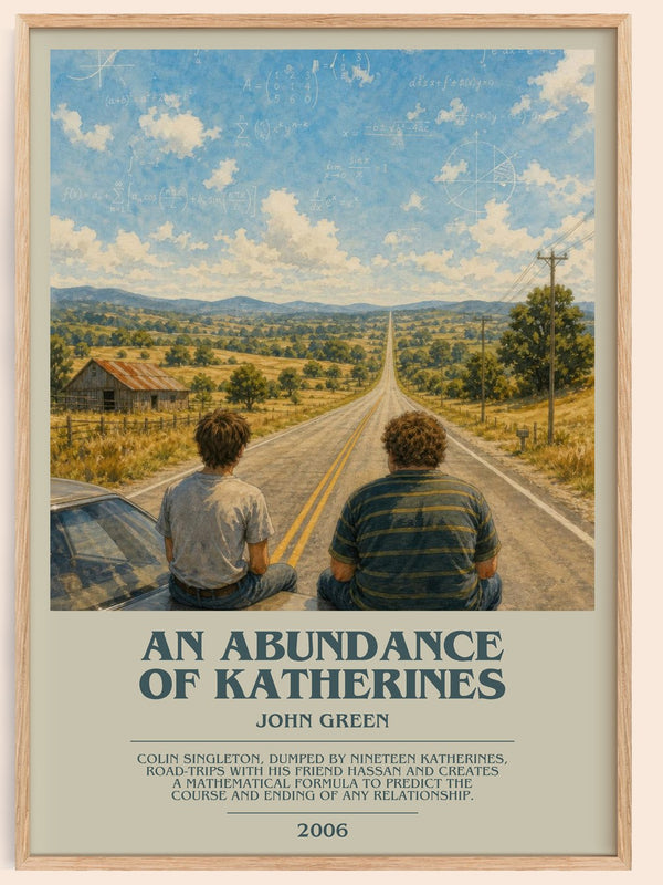 An Abundance Of Katherines bookish book poster by John Green – framed literary art print