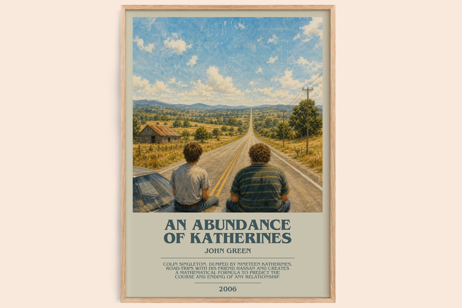 An Abundance Of Katherines bookish book poster by John Green – framed literary art print